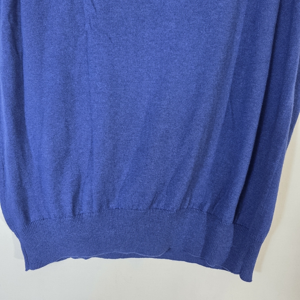 Peter Millar V-Neck  knitted cotton and cashmere blend Blue Sweater Vest - Picture 7 of 11